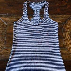 Lululemon gray and pink striped cool racerback